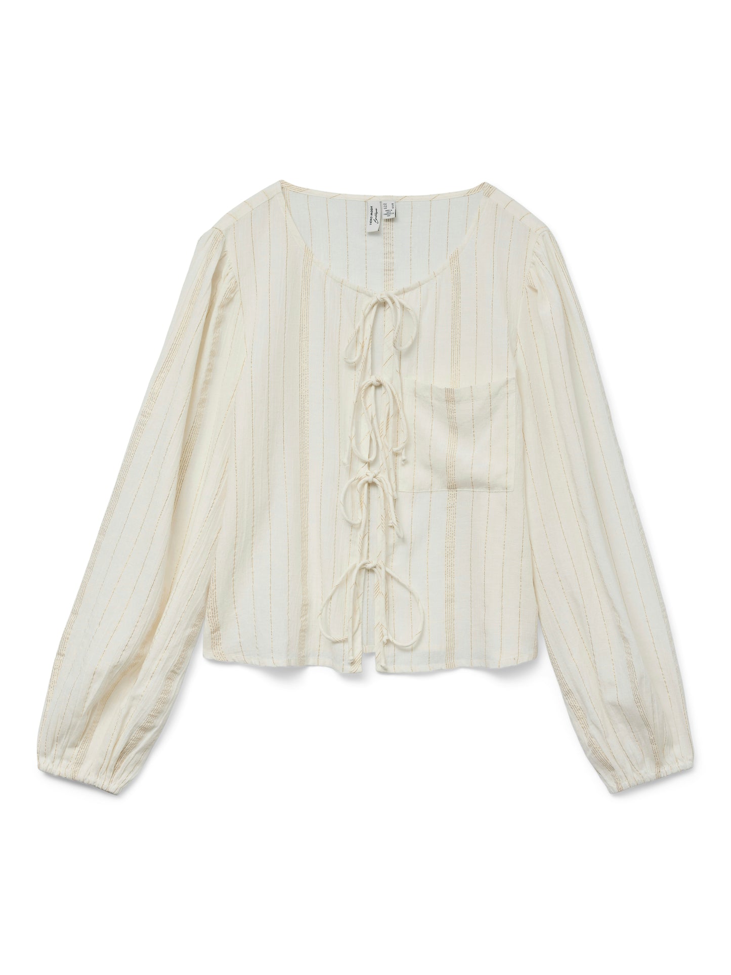 Vero Moda - ESTER - Lurex stripe tie front top
