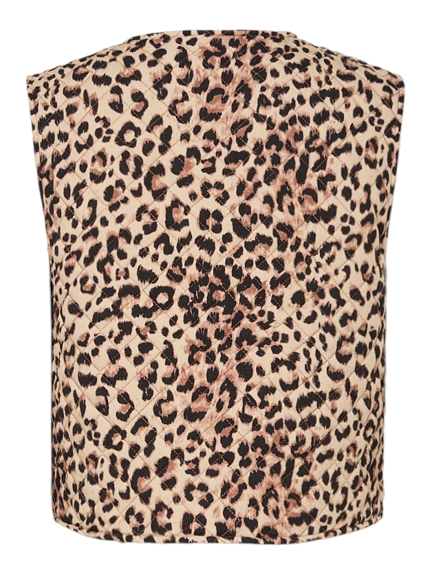 PIECES - SARIA - Leopard tie front waistcoat  image 4