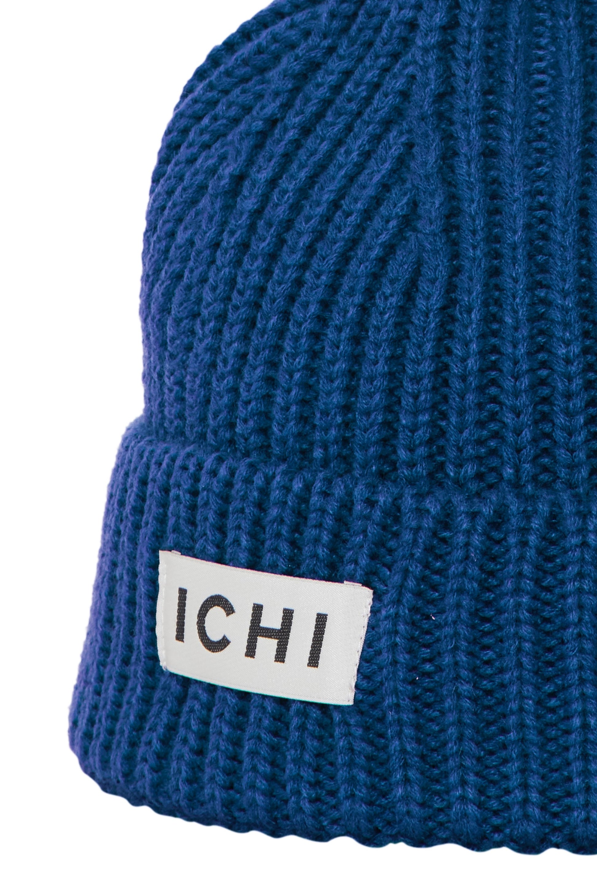  ICHI - EMMA - Knitted logo beanie hat - Blue image 2