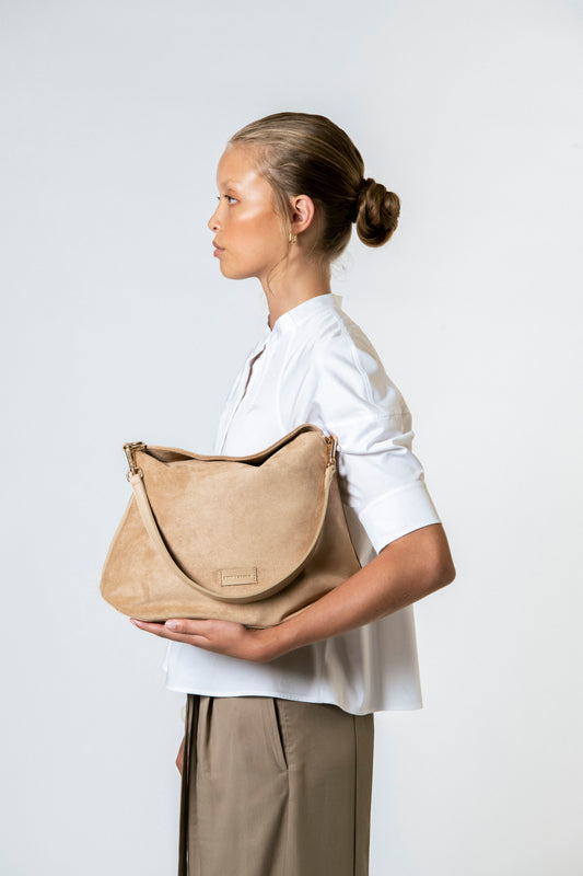 Every Other - 12115 - Faux suede soft fold over bag