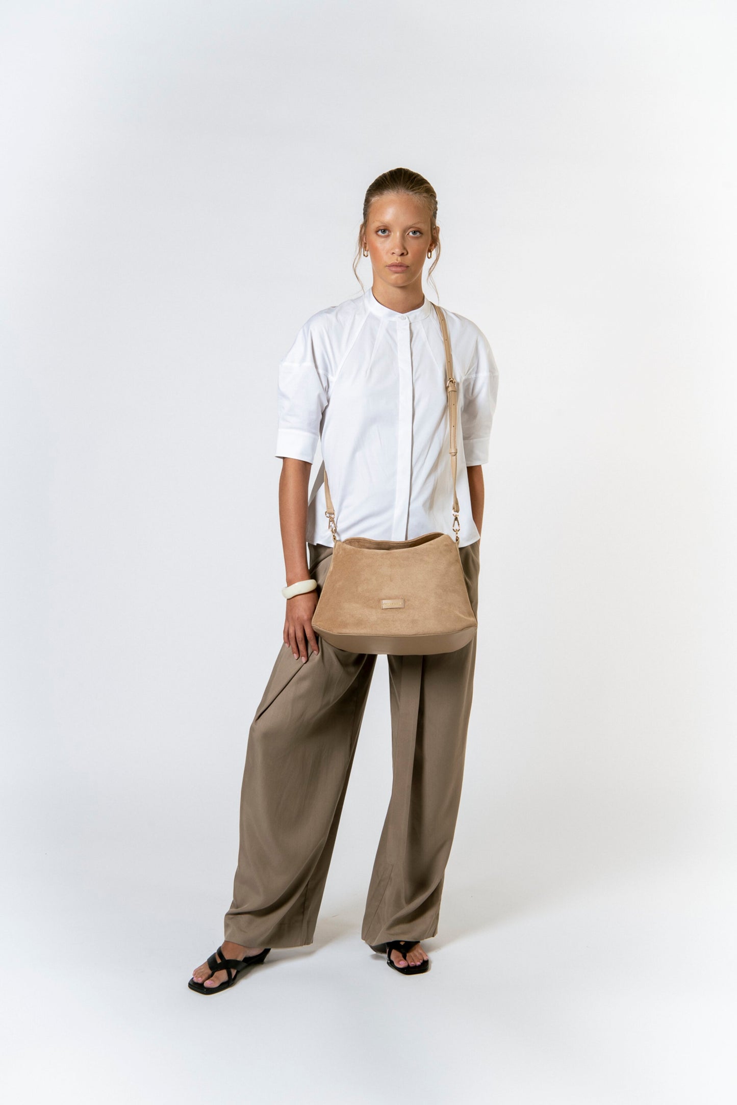 Every Other - 12115 - Faux suede soft fold over bag