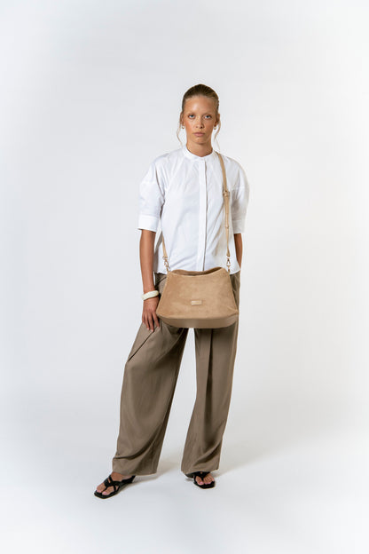 Every Other - 12115 - Faux suede soft fold over bag